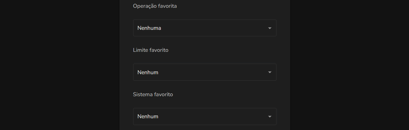 Página de perfil mostrando o treino favorito